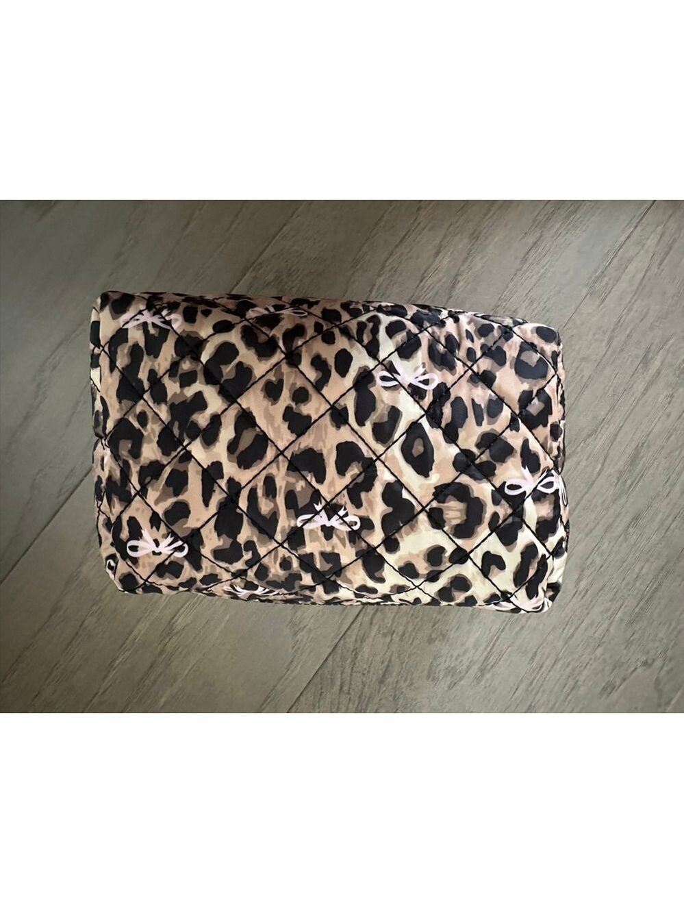Leopard Print Cosmetic Bag Quilted